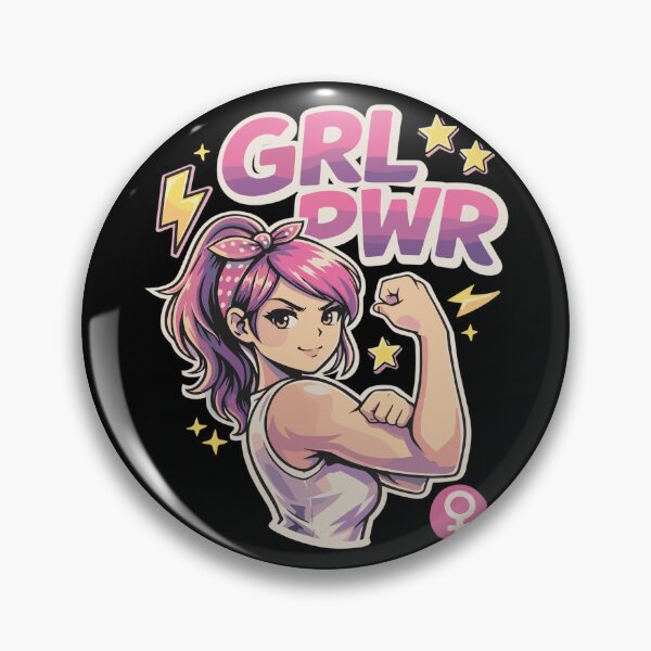 Item preview, GRL PWR Anime Girl – Strong woman shows biceps designed and sold by Pineapple-Tree.