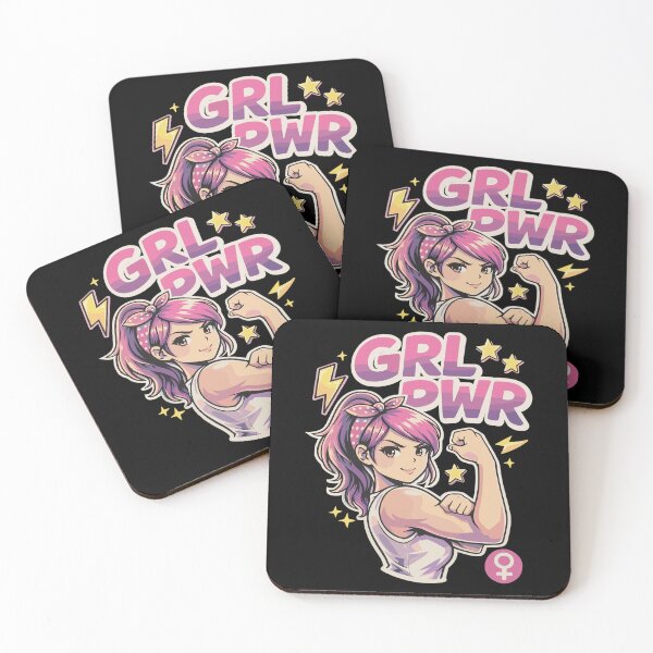 Item preview, GRL PWR Anime Girl – Strong woman shows biceps designed and sold by Pineapple-Tree.