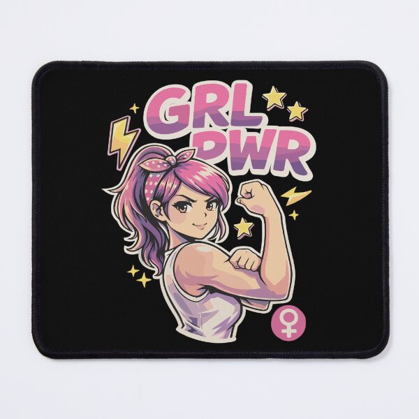 Item preview, GRL PWR Anime Girl – Strong woman shows biceps designed and sold by Pineapple-Tree.