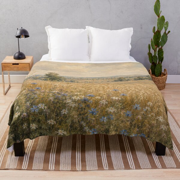 Item preview, Wildflower Meadow Oil Painting Golden Summer Field designed and sold by Jozefin's Studio.