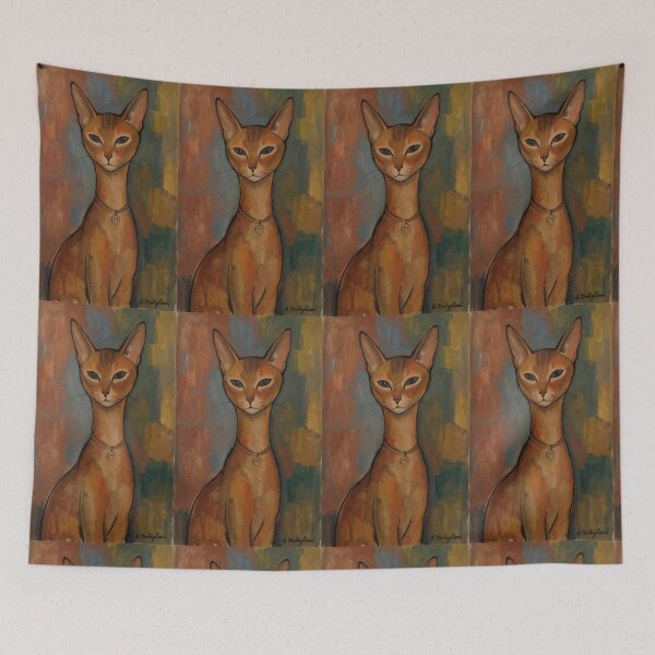 Item preview, Tríptico de gatos al estilo Modigliani - Felino alargado designed and sold by Abeshinobi.