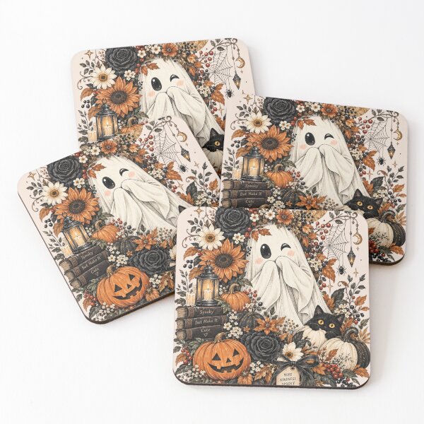 Item preview, Floral Ghost, Cute Boho Halloween Fall, Vintage Spooky Ghost with Floral Pattern, Autumn Halloween Gift designed and sold by Quiajia.