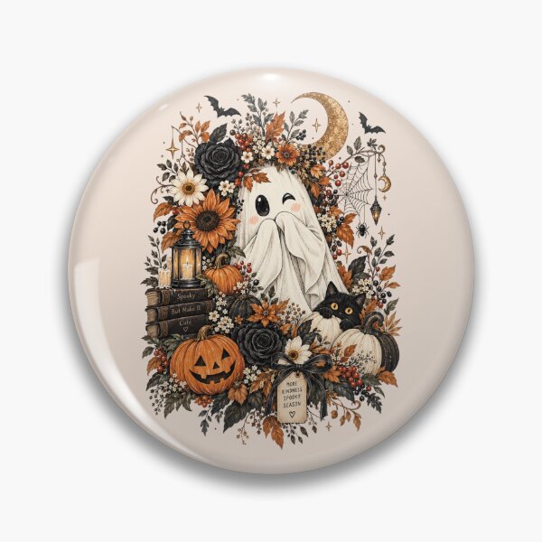 Item preview, Floral Ghost, Cute Boho Halloween Fall, Vintage Spooky Ghost with Floral Pattern, Autumn Halloween Gift designed and sold by Quiajia.