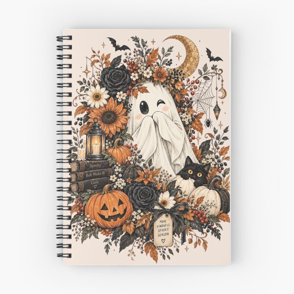 Item preview, Floral Ghost, Cute Boho Halloween Fall, Vintage Spooky Ghost with Floral Pattern, Autumn Halloween Gift designed and sold by Quiajia.