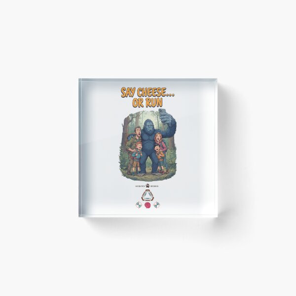 Item preview, SAY CHEESE… OR RUN - Funny Sasquatch Hiking Selfie designed and sold by Whimsy Trail Co.