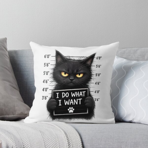 Item preview, Black Cat Mugshot I Do What I Want Funny Quote designed and sold by Pyt27.
