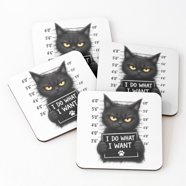 Item preview, Black Cat Mugshot I Do What I Want Funny Quote designed and sold by Pyt27.