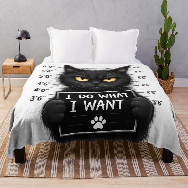 Item preview, Black Cat Mugshot I Do What I Want Funny Quote designed and sold by Pyt27.