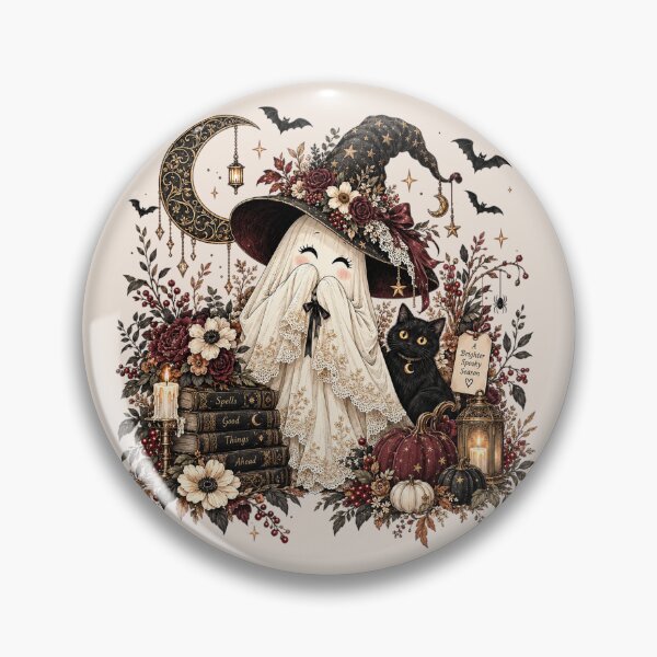 Item preview, Floral Ghost, Cute Boho Halloween Fall, Vintage Spooky Ghost with Floral Pattern, Autumn Halloween Gift designed and sold by Quiajia.