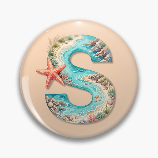 Item preview, Coastal Initial S Beach & Ocean Monogram Design designed and sold by Sea Gem.