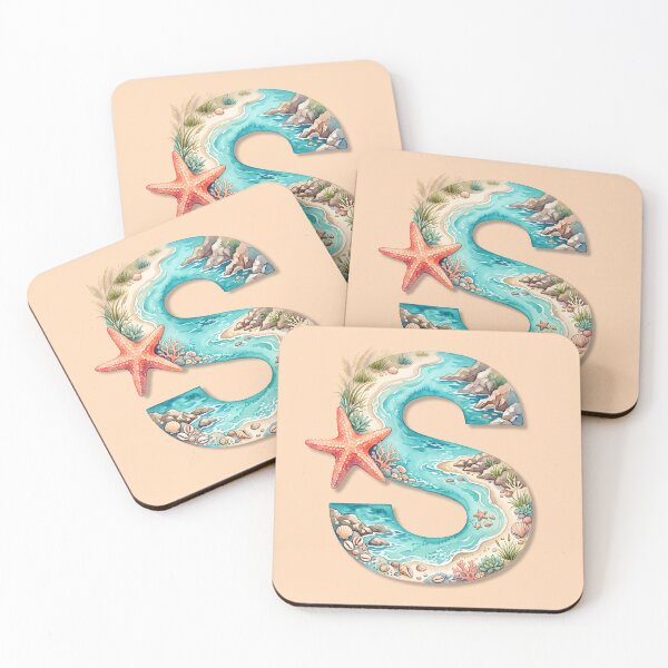 Item preview, Coastal Initial S Beach & Ocean Monogram Design designed and sold by Sea Gem.