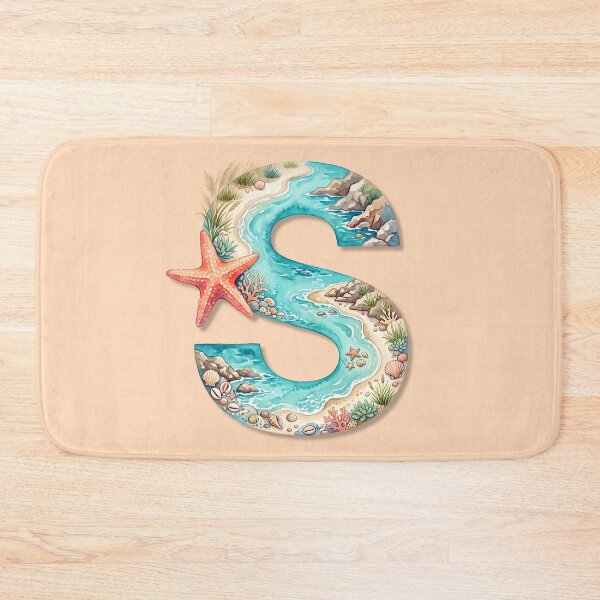 Item preview, Coastal Initial S Beach & Ocean Monogram Design designed and sold by Sea Gem.