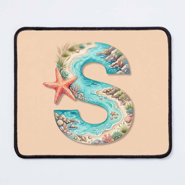 Item preview, Coastal Initial S Beach & Ocean Monogram Design designed and sold by Sea Gem.