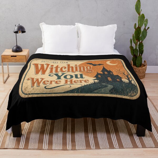 Item preview, Witching You Were Here Shirt, Comfort Colors® Vintage Travel Postcard Tee, Funny Halloween Travel Graphic designed and sold by TshirtsLabs.