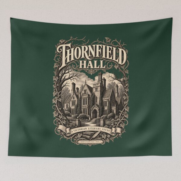 Item preview, Thornfield Hall – Vintage Jane Eyre Gothic Architecture Illustration designed and sold by AmiGraph.