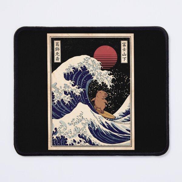 Item preview, Surfing Capybara Great Wave Funny Vintage Japanese Ukiyo-e Retro Art designed and sold by FaizArtShop.