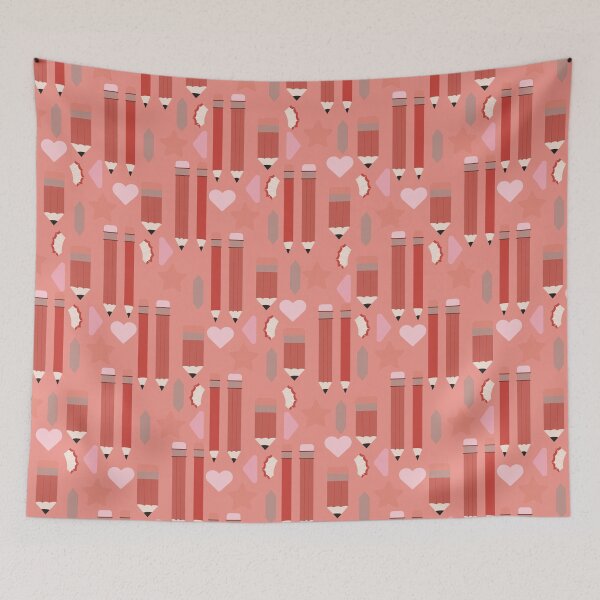 Item preview, Sweet School Days – Pastel Pencils & Hearts Pattern | Red designed and sold by Frohyou.