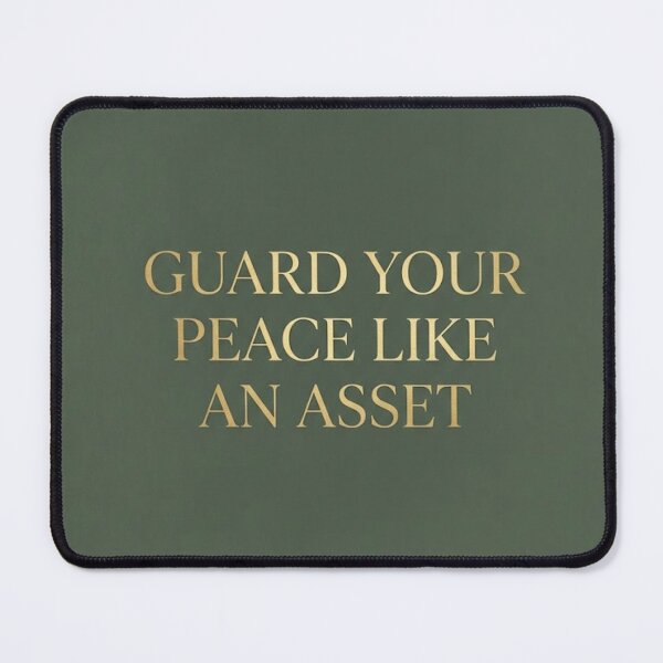 Item preview, Guard Your Peace Like an Asset | Dark Green Wealth Quote designed and sold by Zaramodo.