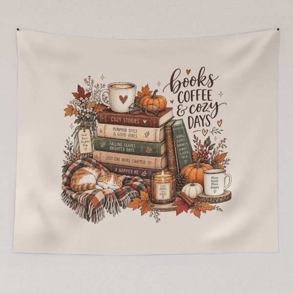 Item preview, Fall Bookish, Cozy Autumn Reading Book Lover, Cute Fall Reader Aesthetic, Warm Seasonal Gift for Bookworms designed and sold by Quiajia.