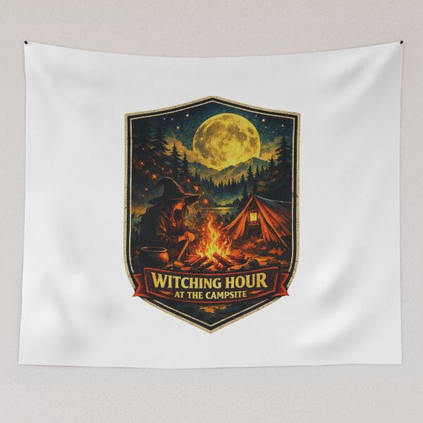 Item preview, Witching Hour at the Campsite – Midnight Forest Magic designed and sold by GabeMountainArt.