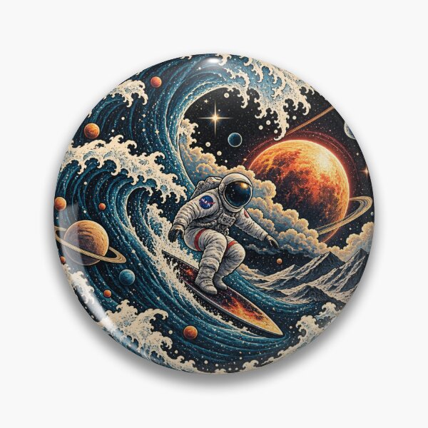 Item preview, Cosmic Surfer – Astronaut Riding a Wave Through Space designed and sold by apex.vibe.