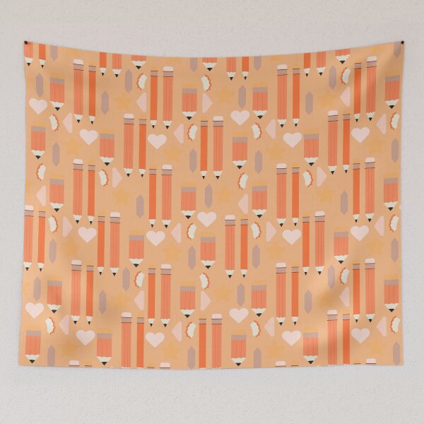 Item preview, Sweet School Days – Pastel Pencils & Hearts Pattern | Orange designed and sold by Frohyou.