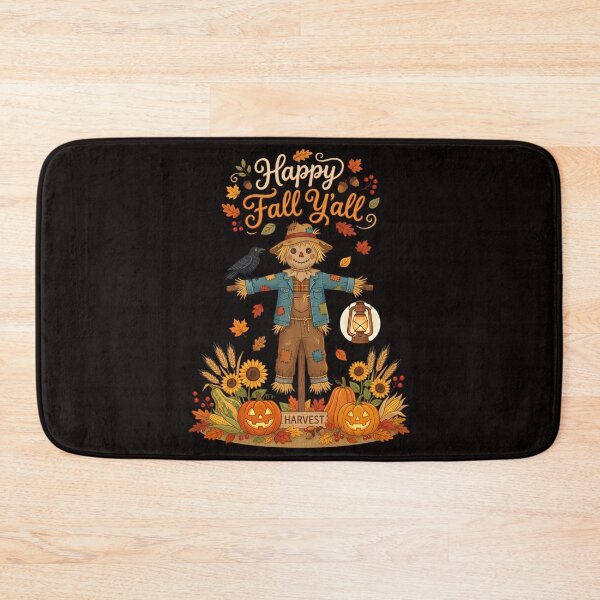 Item preview, Happy Fall Y’all Scarecrow with Pumpkins and Harvest Autumn designed and sold by w66aboo.
