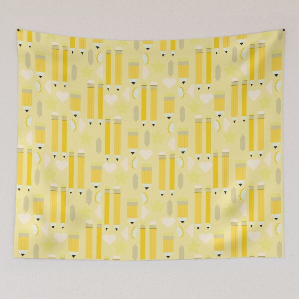 Item preview, Sweet School Days – Pastel Pencils & Hearts Pattern | Yellow designed and sold by Frohyou.