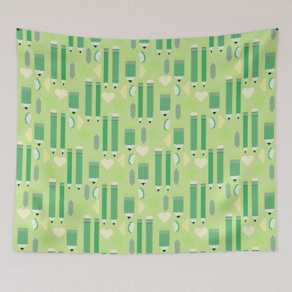 Item preview, Sweet School Days – Pastel Pencils & Hearts Pattern | Green designed and sold by Frohyou.