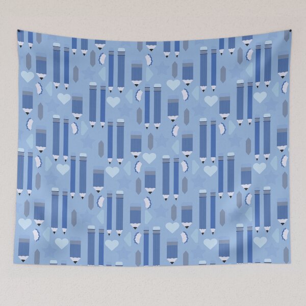 Item preview, Sweet School Days – Pastel Pencils & Hearts Pattern | Blue designed and sold by Frohyou.
