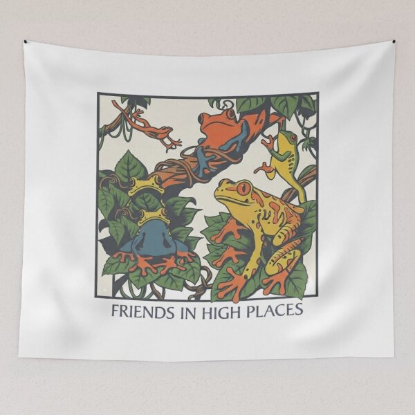 Item preview, Friends in High Places Frog 90s, Colorful Tree Frog Graphic designed and sold by DesignDenDo ⭐⭐⭐⭐⭐.