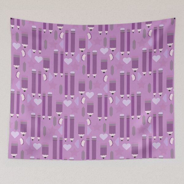 Item preview, Sweet School Days – Pastel Pencils & Hearts Pattern | Purple designed and sold by Frohyou.