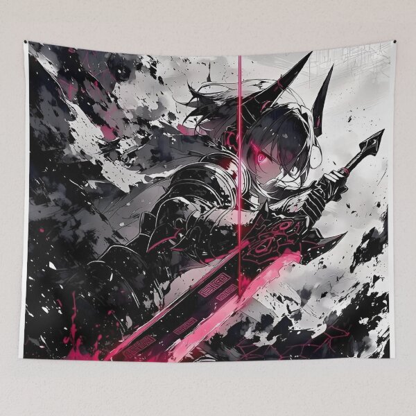 Item preview, Dark Fantasy Dragon Knight – Pink Gothic Valkyrie Warrior Anime Art designed and sold by Dyan4.