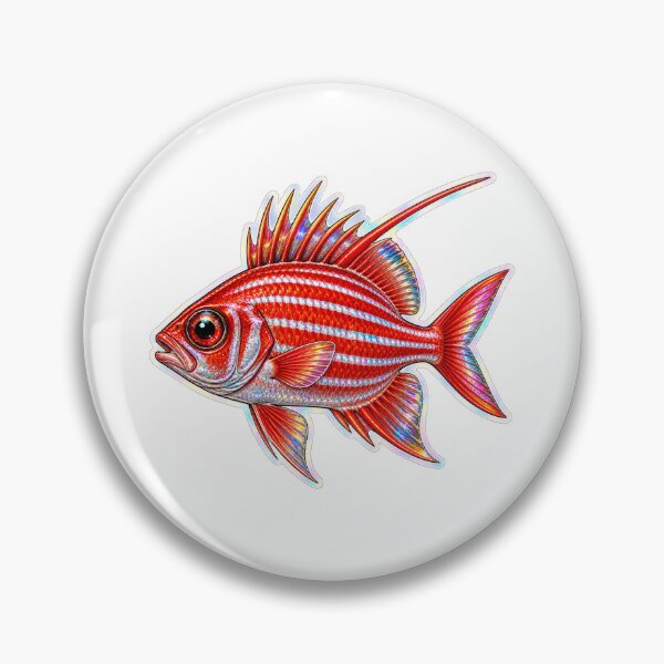 Item preview, Holographic Squirrelfish Red Reef Fish Art designed and sold by KenworksDigital.