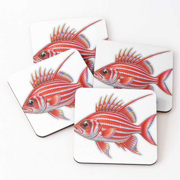 Item preview, Holographic Squirrelfish Red Reef Fish Art designed and sold by KenworksDigital.