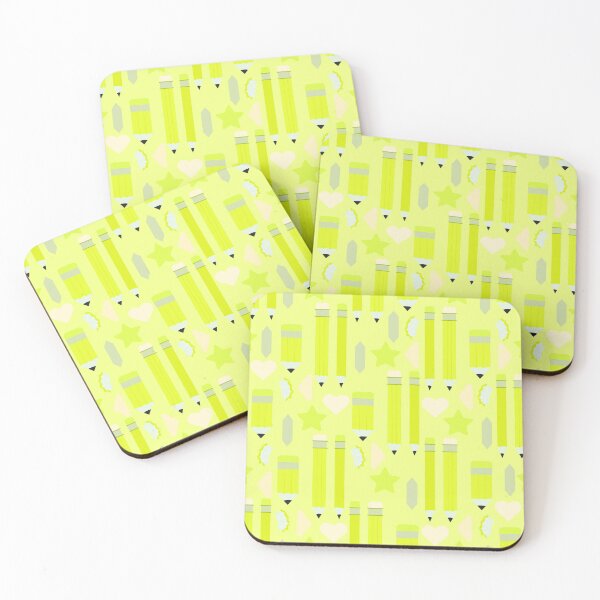 Item preview, Sweet School Days – Pastel Pencils & Hearts Pattern | Chartreuse designed and sold by Frohyou.
