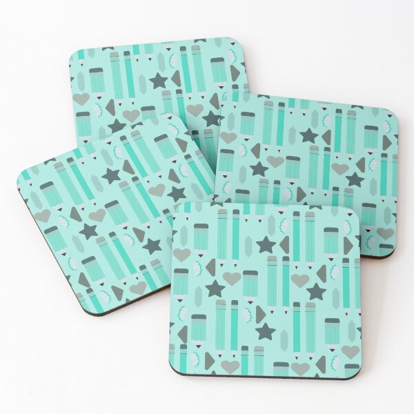 Item preview, Sweet School Days – Pastel Pencils & Hearts Pattern | Teal designed and sold by Frohyou.
