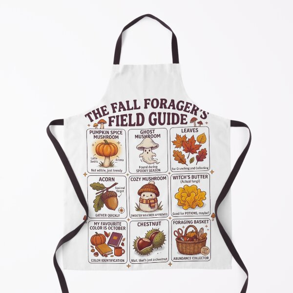Item preview, The Ultimate Fall Foraging Field Guide – Funny Cottagecore Autumn Chart designed and sold by Frog Level Treasures.