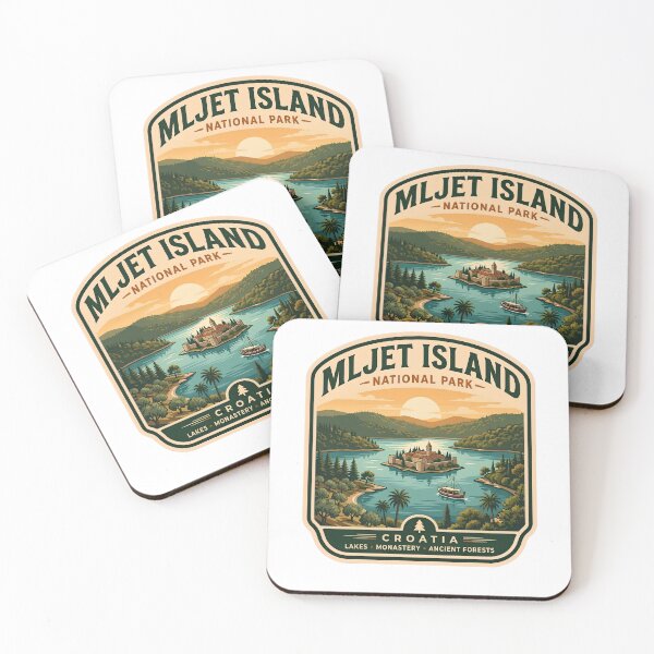 Item preview, Mljet Island National Park Croatia Lake Monastery Vintage Badge designed and sold by LittleArij.