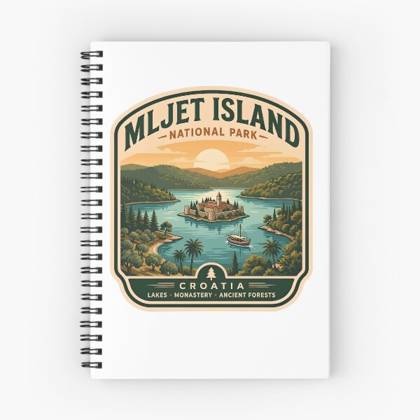 Item preview, Mljet Island National Park Croatia Lake Monastery Vintage Badge designed and sold by LittleArij.