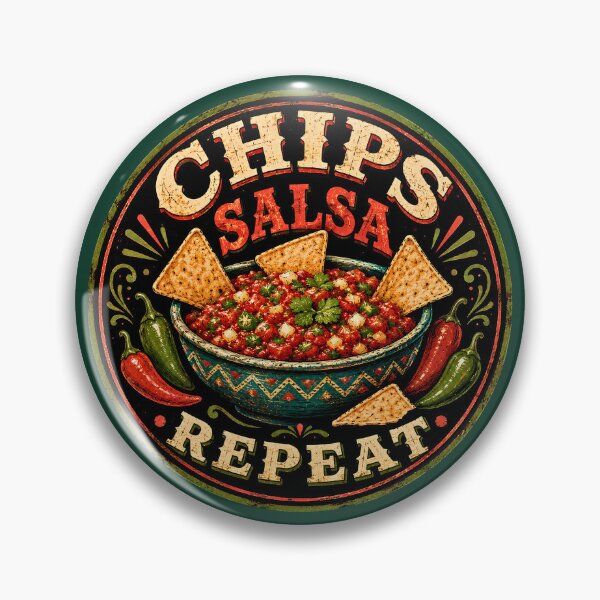 Item preview, Chips Salsa Repeat - Vintage Mexican Food Emblem designed and sold by Apex & Anthem .