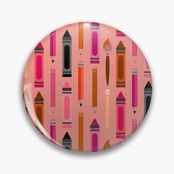 Item preview, Art Class Essentials – Retro Crayons, Pencils & Brushes Pattern | Red designed and sold by Frohyou.