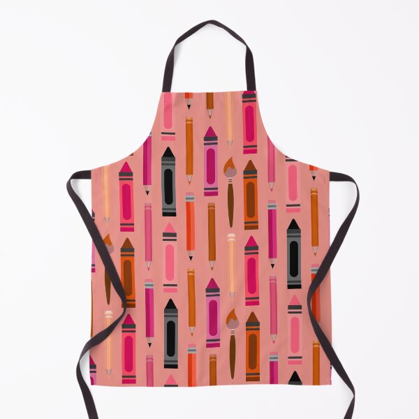 Item preview, Art Class Essentials – Retro Crayons, Pencils & Brushes Pattern | Red designed and sold by Frohyou.
