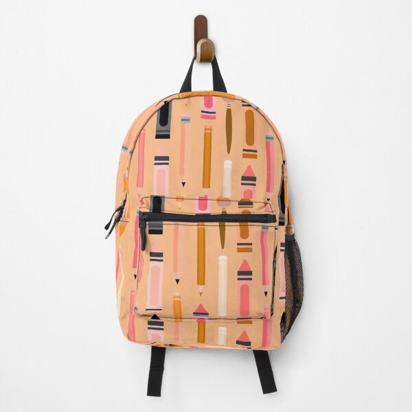 Item preview, Art Class Essentials – Retro Crayons, Pencils & Brushes Pattern | Orange designed and sold by Frohyou.