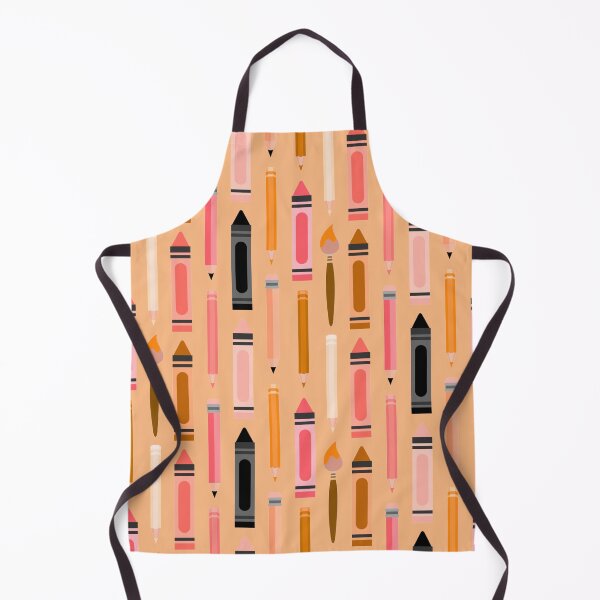 Item preview, Art Class Essentials – Retro Crayons, Pencils & Brushes Pattern | Orange designed and sold by Frohyou.
