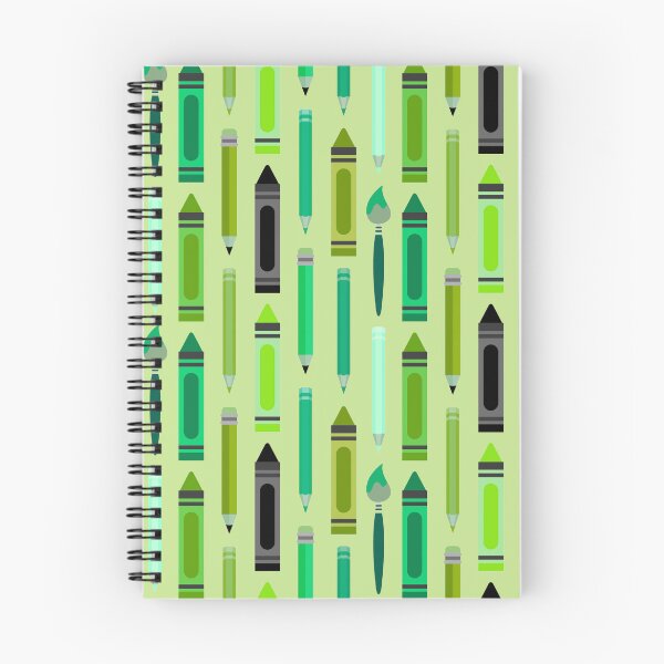 Item preview, Art Class Essentials – Retro Crayons, Pencils & Brushes Pattern | Green designed and sold by Frohyou.