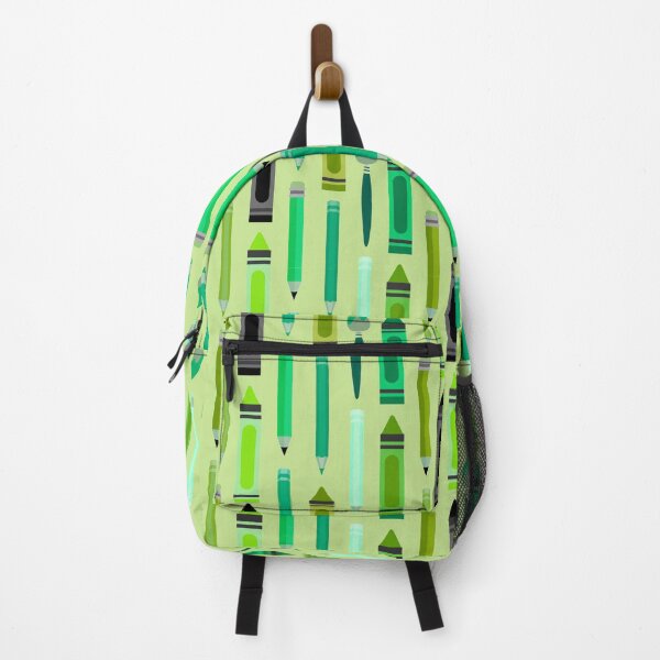 Item preview, Art Class Essentials – Retro Crayons, Pencils & Brushes Pattern | Green designed and sold by Frohyou.