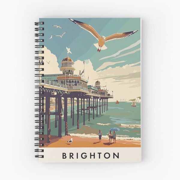 Item preview, Brighton Original Custom Vintage Poster Wall Art Design Gift Pillow Home Soft Furnishing designed and sold by Cool Robot Bro..
