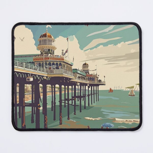 Item preview, Brighton Original Custom Vintage Poster Wall Art Design Gift Pillow Home Soft Furnishing designed and sold by Cool Robot Bro..