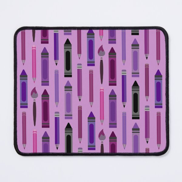 Item preview, Art Class Essentials – Retro Crayons, Pencils & Brushes Pattern | Purple designed and sold by Frohyou.